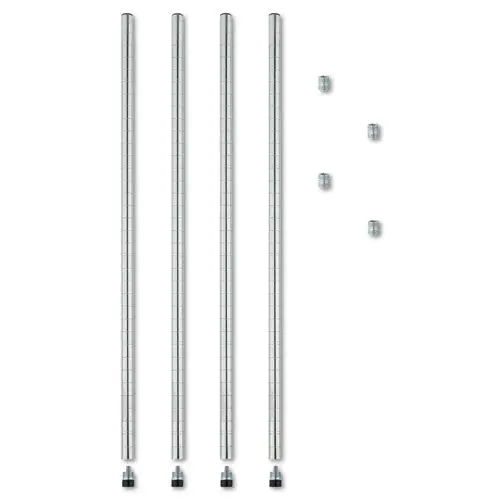 Stackable Posts For Wire Shelving, 36" High, Silver, 4-Pack 1