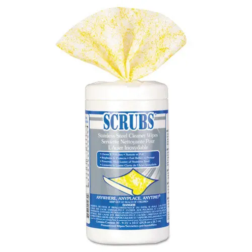 Stainless Steel Cleaner Towels, 30-Canister, 6 Canisters-Carton 1