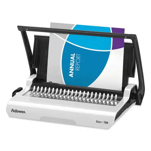 Star+ 150 Manual Comb Binding Machine, 17 11-16 X 9 13-16 X 3 1-8, White 1