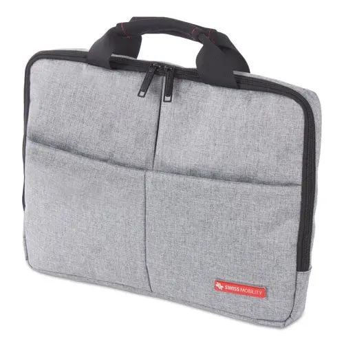 Sterling Slim Briefcase, Holds Laptops 14.1", 1.75" X 1.75" X 10.25", Gray 1