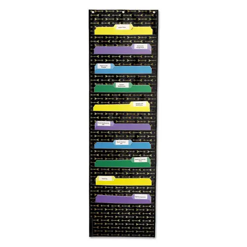 Storage Pocket Chart, 10 Pockets, 14 X 47, Black 1
