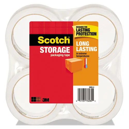 Storage Tape, 3" Core, 1.88" X 54.6 Yds, Clear, 4-Pack 1