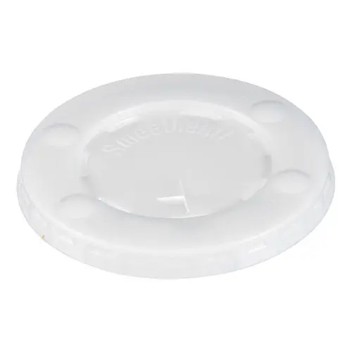 Straw-Slot Cold Cup Lids, For 10 Oz Cups, Clear, 100-Pk 1