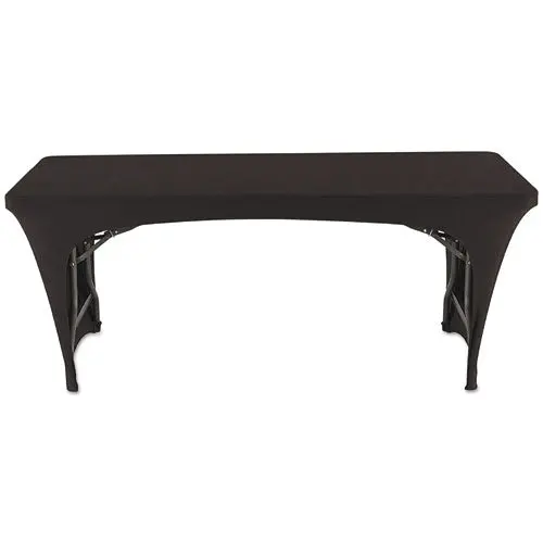 Stretch-Fabric Table Cover, Polyester-Spandex, 30" X 72", Black 1