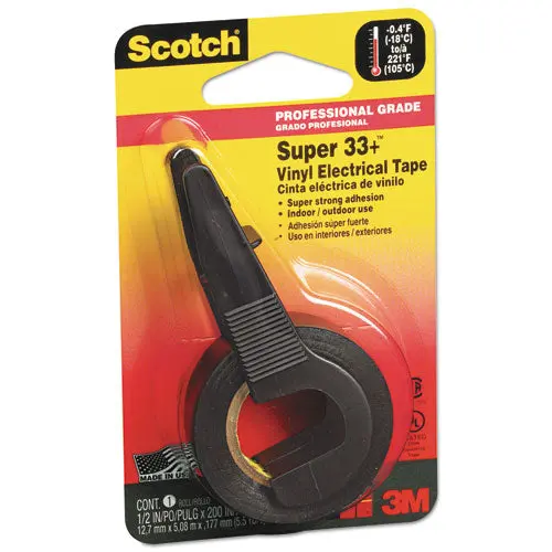 Super 33+ Vinyl Electrical Tape, 1" Core, 0.5" X 5.5 Yds, Black 1