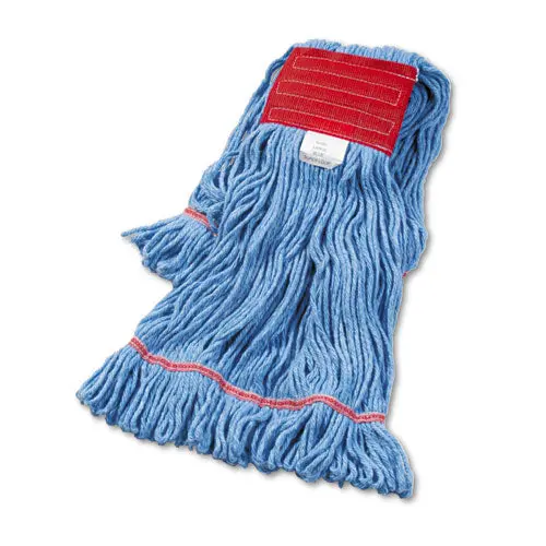 Super Loop Wet Mop Head, Cotton-Synthetic Fiber, 5" Headband, Large Size, Blue 1