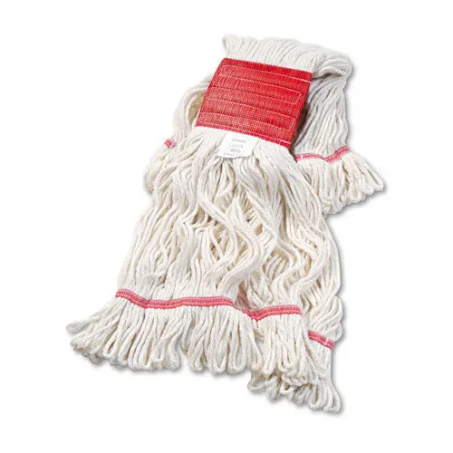 Super Loop Wet Mop Head, Cotton-Synthetic Fiber, 5" Headband, Large Size, White 1