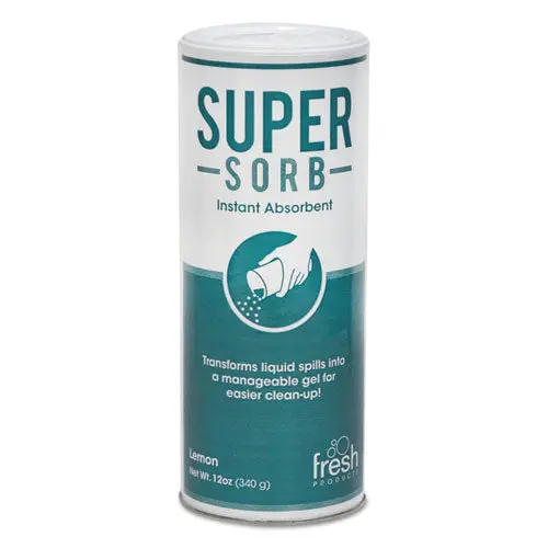 Super-Sorb Liquid Spill Absorbent, Powder, Lemon-Scent, 12 Oz. Shaker Can, 6-Box 1