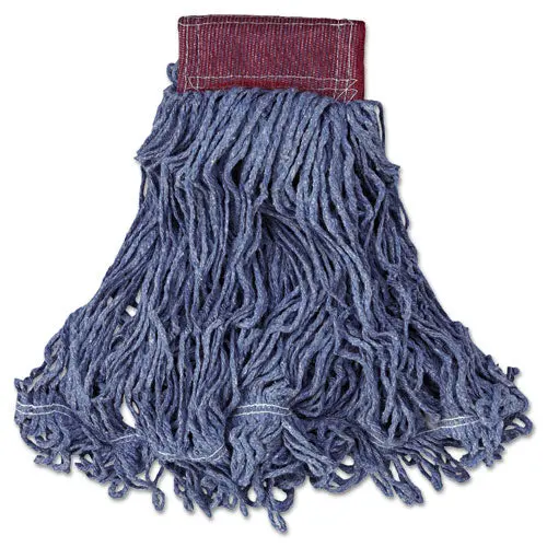 Super Stitch Blend Mop Head, Large, Cotton-Synthetic, Blue, 6-Carton 1
