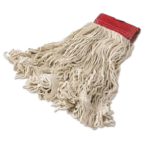 Super Stitch Cotton Looped End Wet Mop Head, Large, 5" Red Headband 1