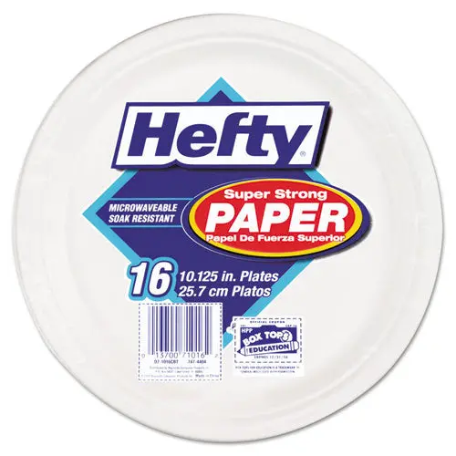 Super Strong Paper Dinnerware, 10 1-8" Plate, Bagasse, 16-Pack, 12 Packs-Carton 1