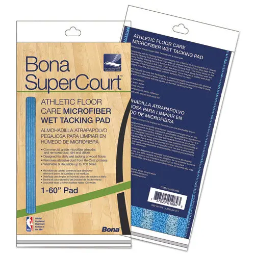 Supercourt Athletic Floor Care Microfiber Wet Tacking Pad, 60", Light-Dark Blue 1