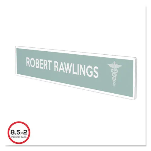 Superior Image Cubicle Nameplate Sign Holder, 8 1-2 X 2 Insert, Clear 1