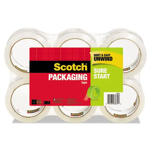 Sure Start Packaging Tape, 3" Core, 1.88" X 54.6 Yds, Clear, 6-Pack 1