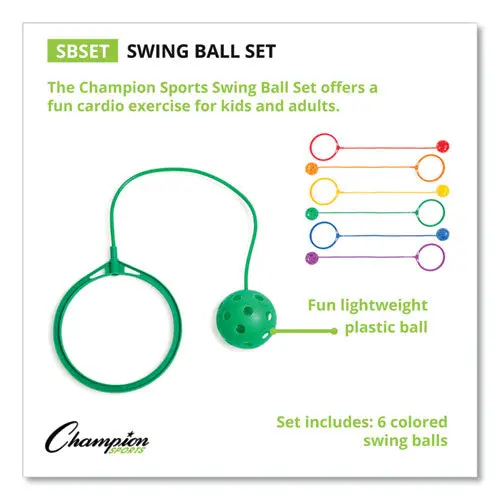 Swing Ball Set, Plastic, Assorted Colors, 6-Set 1