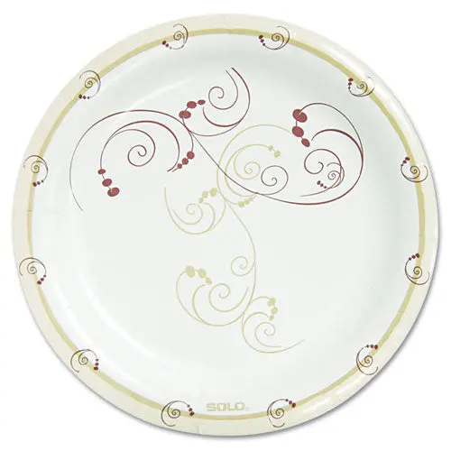 Symphony Paper Dinnerware, Mediumweight Plate, 8 1-2" Round, Tan, 125-Pack 1
