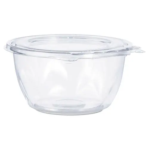Tamper-Resistant, Tamper-Evident Bowls With Flat Lid, 16 Oz, 5.5" Diameter X 2.7"H, Clear, 240-Carton 1
