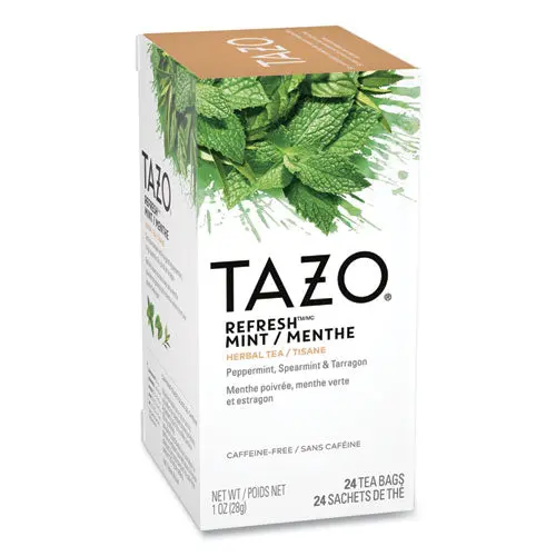 Tea Bags, Refresh Mint, 1 Oz, 24-Box 1
