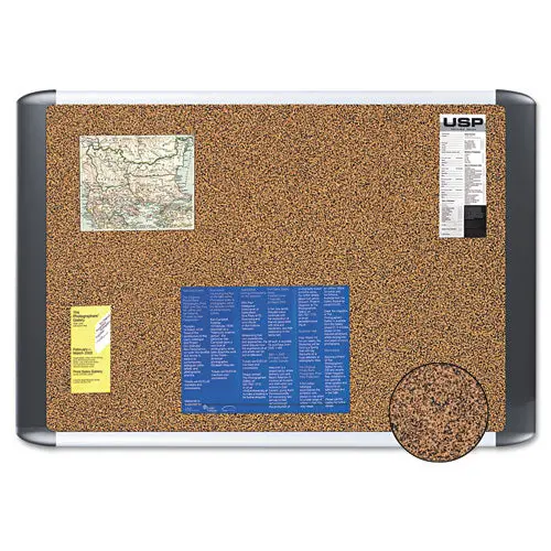 Tech Cork Board, 36X48, Silver-Black Frame 1