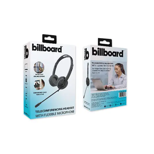 Telecom Headset, Binaural, Over The Head-Behind The Head, Black 1