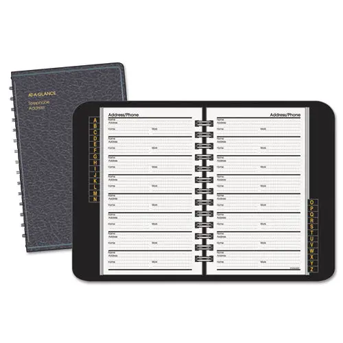 Telephone-Address Book, 4-7-8 X 8, Black 1