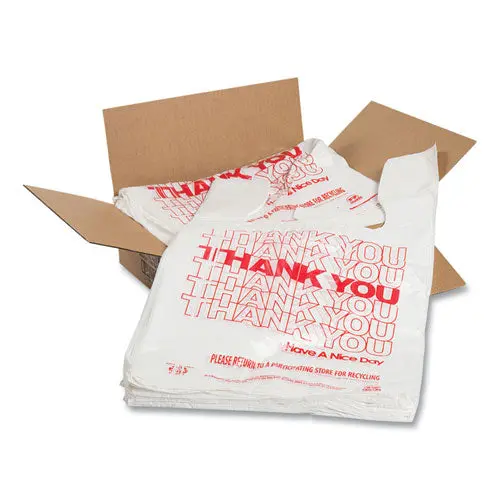 Thank You Bags, 11.5" X 20" X 20", Red/White, 775/Carton 1