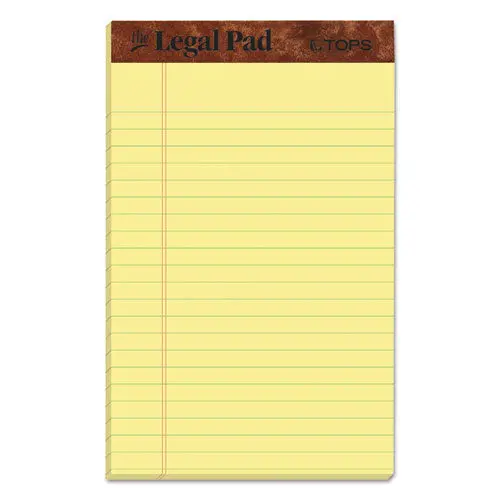"The Legal Pad" Perforated Pads, Narrow Rule, 5 X 8, Canary, 50 Sheets, Dozen 1