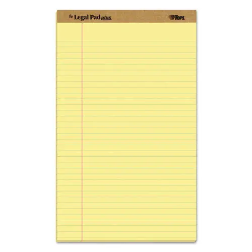 "The Legal Pad" + Perforated Pads, Wide-Legal Rule, 8.5 X 14, Canary, 50 Sheets, Dozen 1