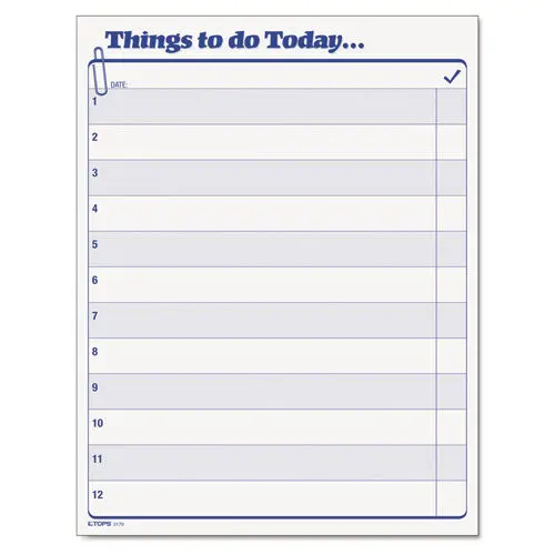 "Things To Do Today" Daily Agenda Pad, 8 1-2 X 11, 100 Forms 1