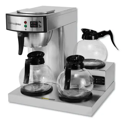 Three-Burner Low Profile Institutional Coffee Maker, Stainless Steel, 36 Cups 1
