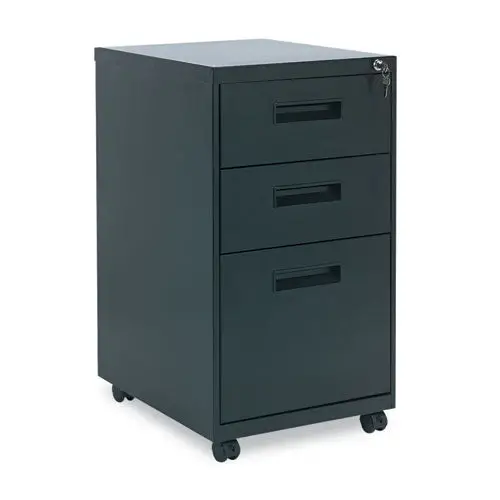 Three-Drawer Metal Pedestal File, 14.96W X 19.29D X 27.75H, Black 1