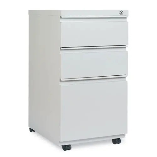 Three-Drawer Pedestal File With Full-Length Pull, 14.96W X 19.29D X 27.75H, Light Gray 1