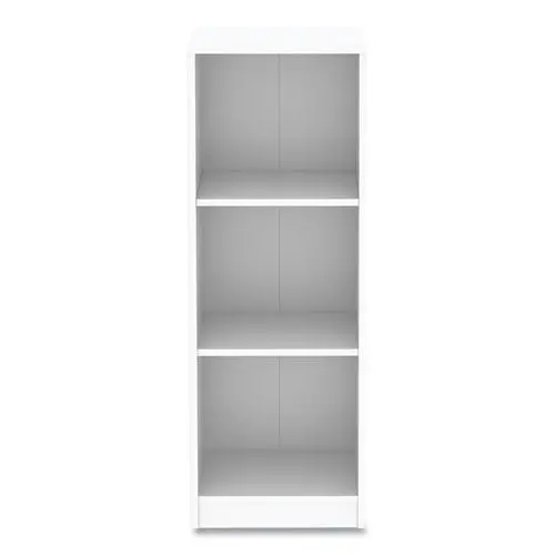 Three-Shelf Narrow-Footprint Bookcase, 15.75" X 11.42" X 44.33", White 1