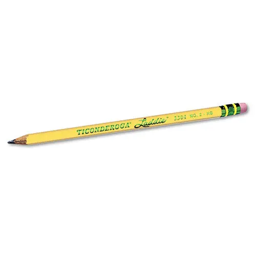 Ticonderoga Laddie Woodcase Pencil With Microban Protection, Hb (#2), Black Lead, Yellow Barrel, Dozen 1