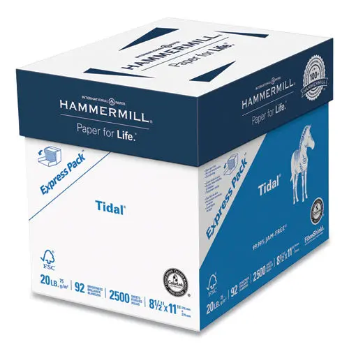 Tidal Print Paper Express Pack, 92 Bright, 20Lb, 8.5 X 11, White, 2,500 Sheets-Carton 1
