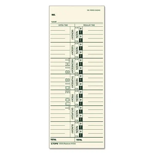 Time Card For Acroprint-Ibm-Lathem-Simplex, Weekly, 3 1-2 X 9, 500-Box 1