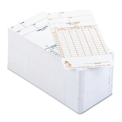 Time Card For Model Atr120 Electronic Clock, Weekly Or Biweekly, 250-Pack 1