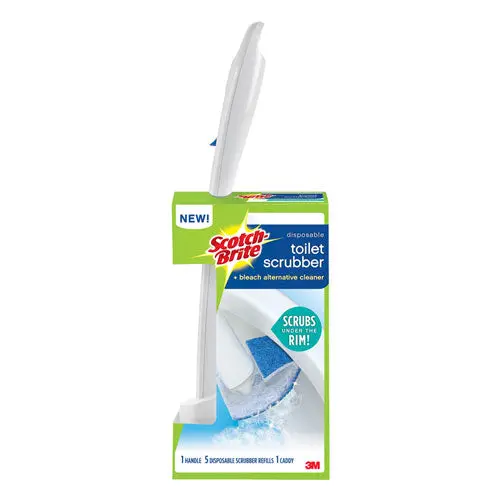 Toilet Scrubber Starter Kit, 1 Handle And 5 Scrubbers 1