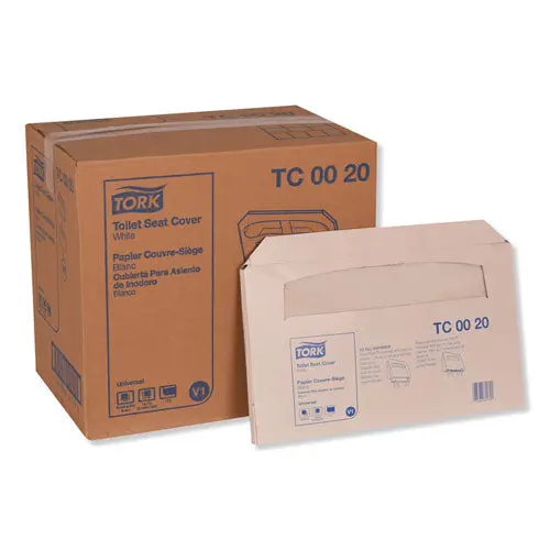 Toilet Seat Cover, Half-Fold, 14.5 X 17, White, 250-Pack, 20 Packs-Carton 1