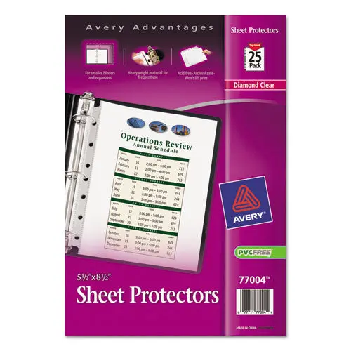 Top Load Sheet Protector, Heavyweight, 8.5 X 5 1-2, Clear, 25-Pack 1