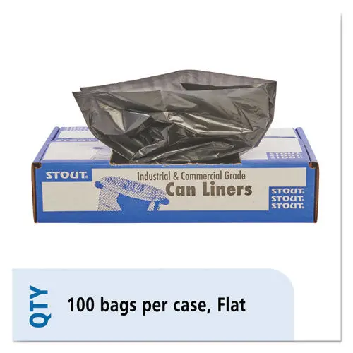 Total Recycled Content Plastic Trash Bags, 56 Gal, 1.5 Mil, 43" X 49", Brown-Black, 100-Carton 1