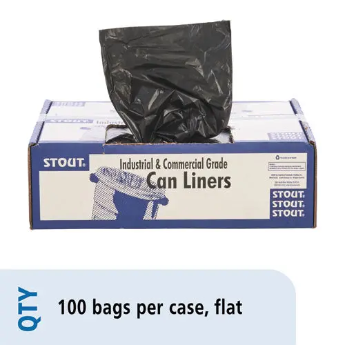 Total Recycled Content Plastic Trash Bags, 60 Gal, 1.5 Mil, 36" X 58", Brown-Black, 100-Carton 1