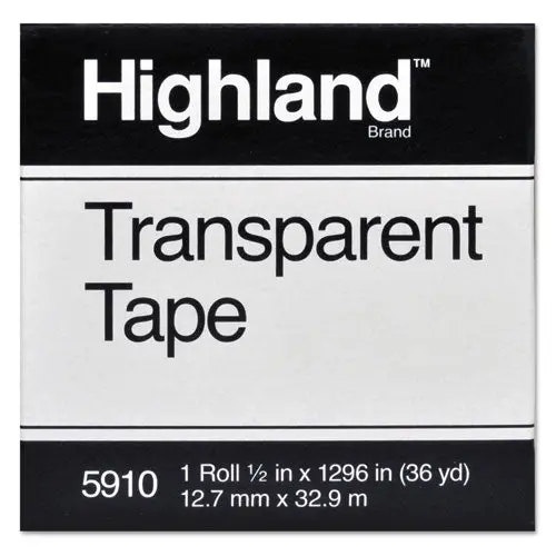 Transparent Tape, 1" Core, 0.5" X 36 Yds, Clear 1
