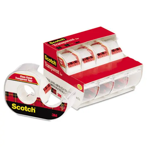 Transparent Tape In Handheld Dispenser, 1" Core, 0.75" X 70.83 Ft, Transparent, 4-Pack 1