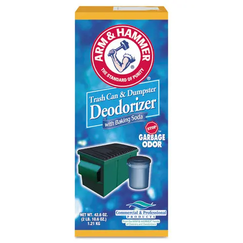 Trash Can And Dumpster Deodorizer With Baking Soda, Sprinkle Top, Original, Powder, 42.6 Oz Box, 9-Carton 1