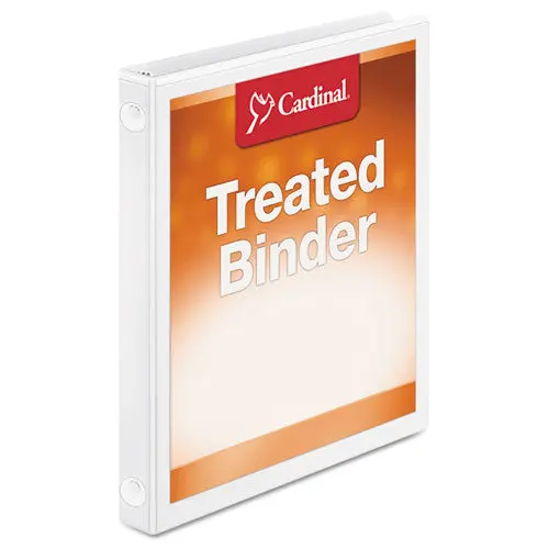 Treated Binder Clearvue Locking Round Ring Binder, 3 Rings, 0.5" Capacity, 11 X 8.5, White 1