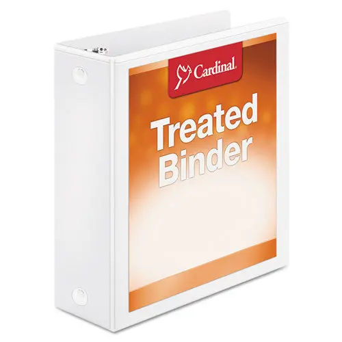 Treated Binder Clearvue Locking Round Ring Binder, 3 Rings, 3" Capacity, 11 X 8.5, White 1
