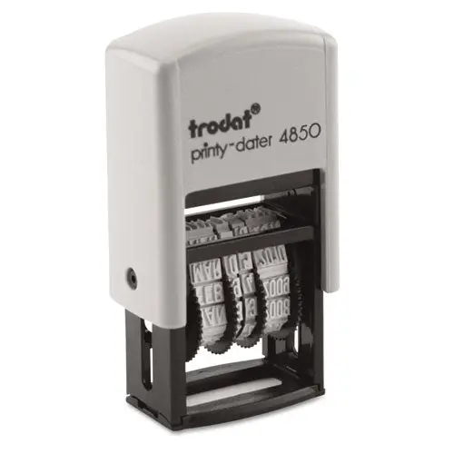 Trodat Econ Micro 5-In-1 Message Stamp, Dater, Self-Inking, 1 X 0.75, Blue-Red 1