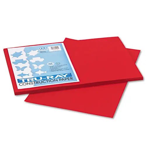 Tru-Ray Construction Paper, 76Lb, 12 X 18, Holiday Red, 50-Pack 1