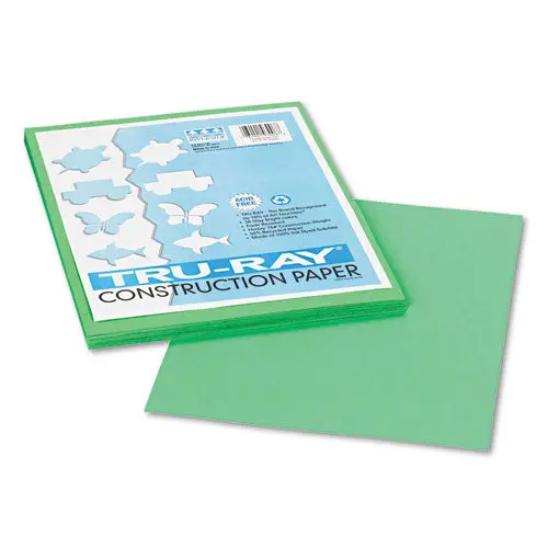 Tru-Ray Construction Paper, 76Lb, 9 X 12, Festive Green, 50-Pack 1